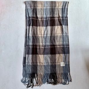 Self Service Blue Brown Plaid Scarf